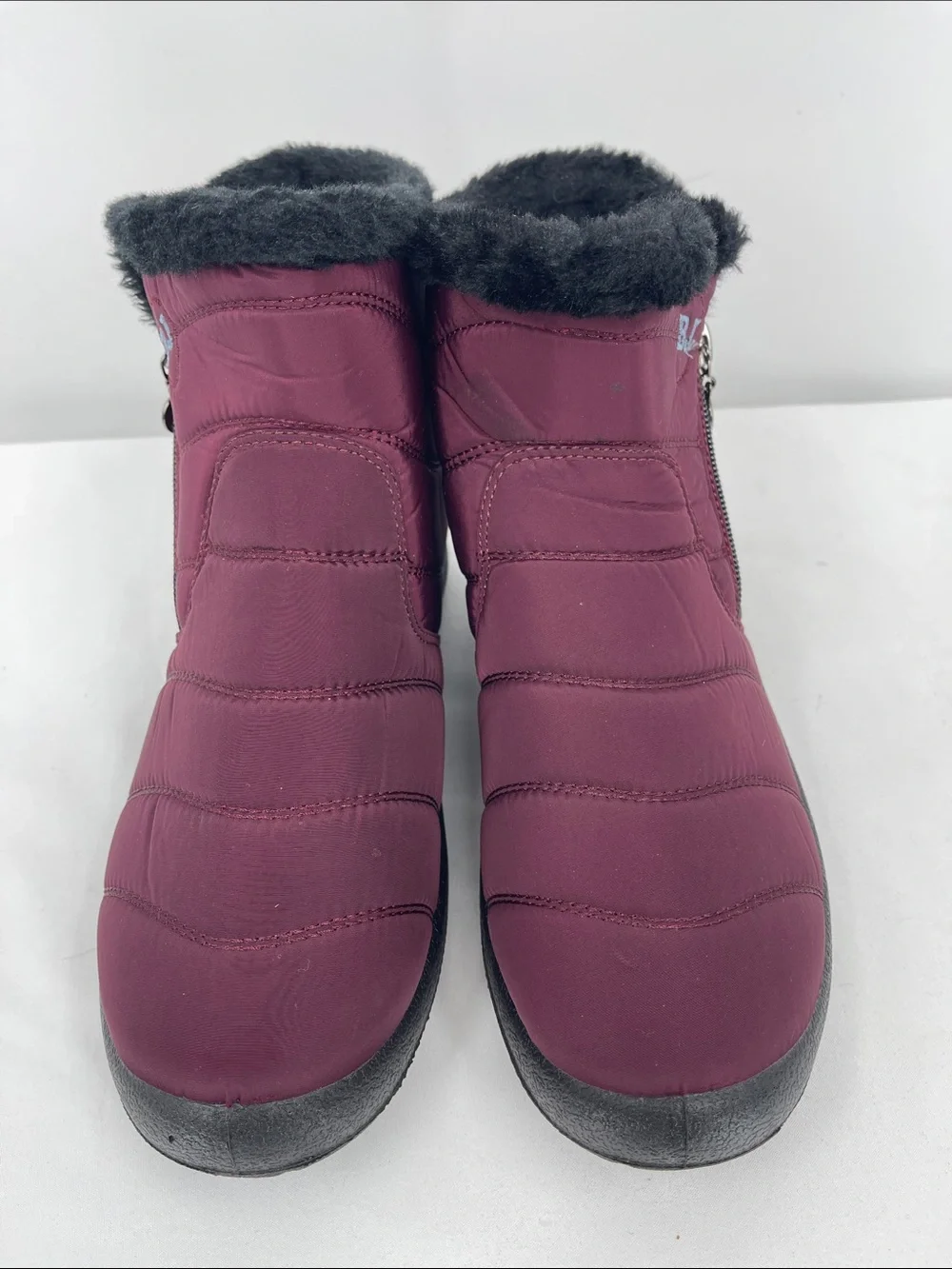 BJ WOMENS SIZE 40 Cozy Winter Ankle Boot - Burgundy SIZE 40